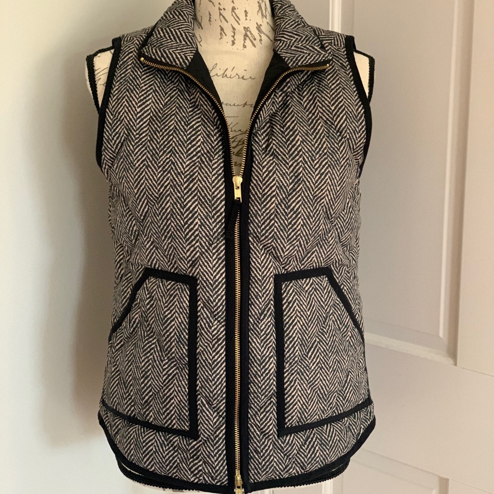 NWT J.Crew herringbone puffer vest